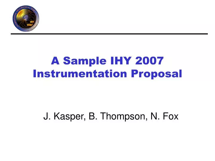 a sample ihy 2007 instrumentation proposal