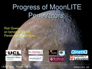 Progress of MoonLITE Penetrators