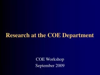 Research at the COE Department