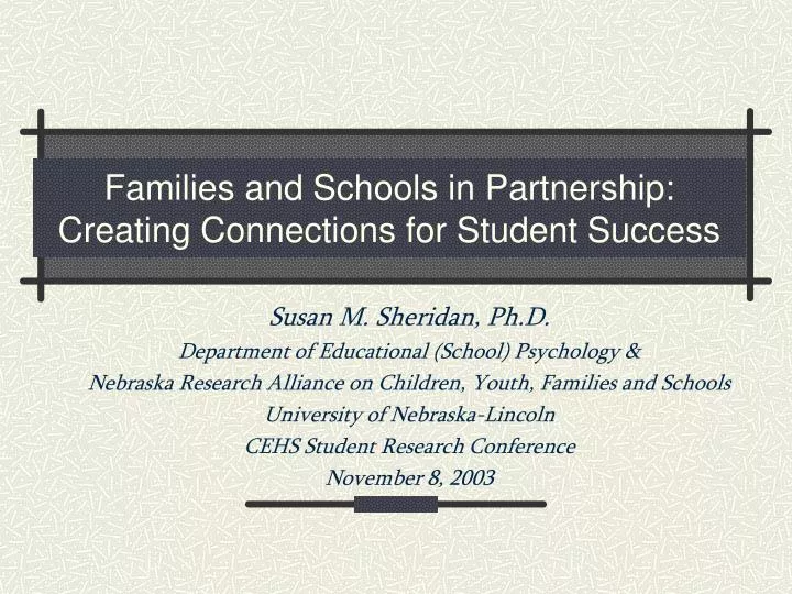 families and schools in partnership creating connections for student success