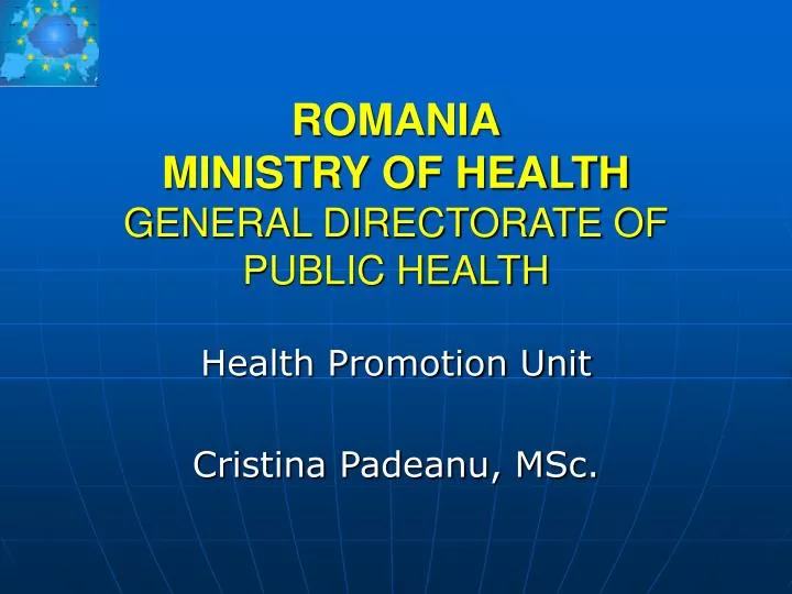 romania ministry of health general directorate of public health