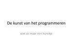 De kunst van het programmeren - slide 1