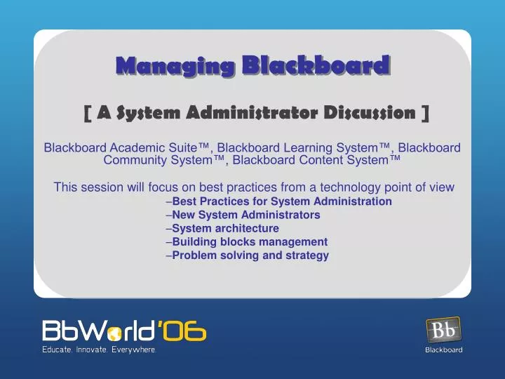 managing blackboard