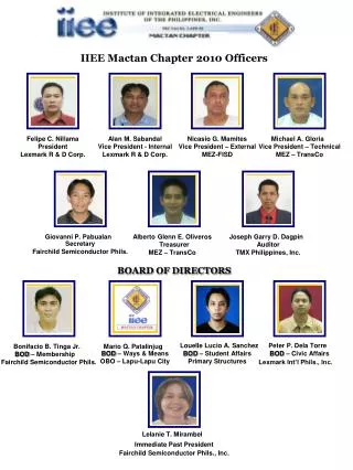 IIEE Mactan Chapter 2010 Officers