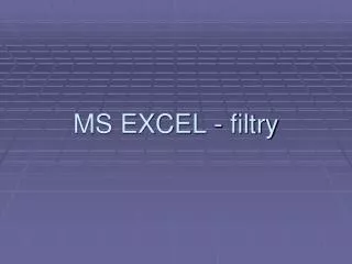ms excel filtry
