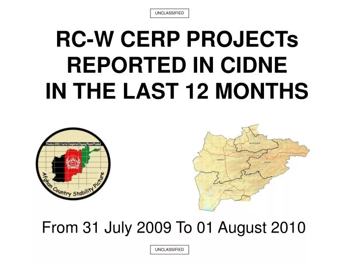 rc w cerp projects reported in cidne in the last 12 months