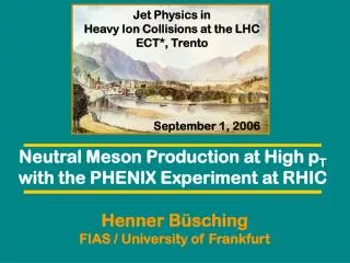 Neutral Meson Production at High p T with the PHENIX Experiment at RHIC