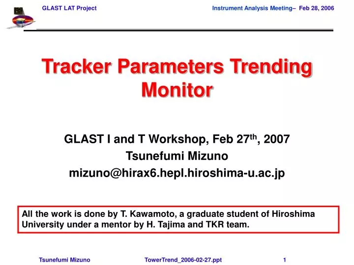 tracker parameters trending monitor