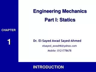 Engineering Mechanics Part I: Statics