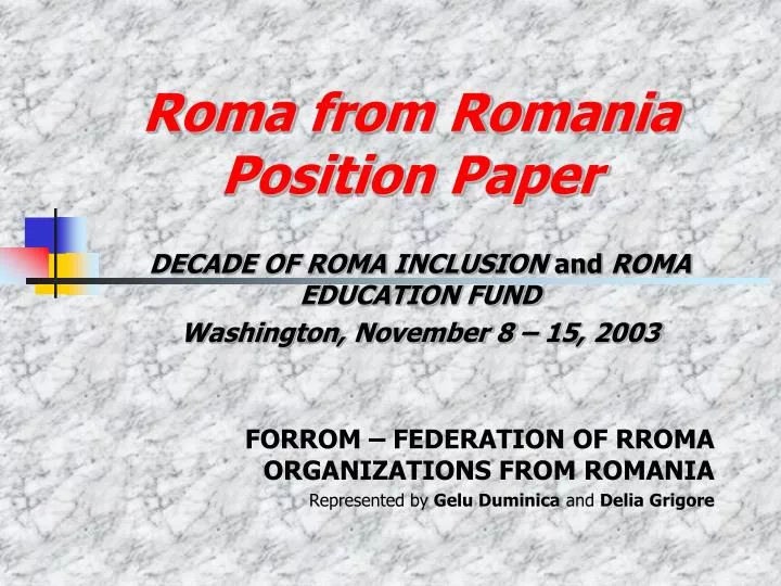 roma from romania position paper
