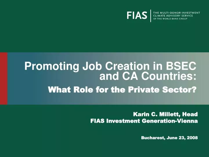 promoting job creation in bsec and ca countries