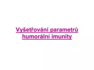 vy et ov n parametr humor ln imunity