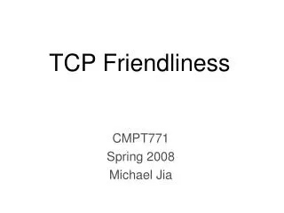 TCP Friendliness