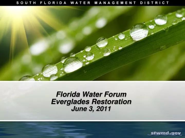 florida water forum everglades restoration june 3 2011