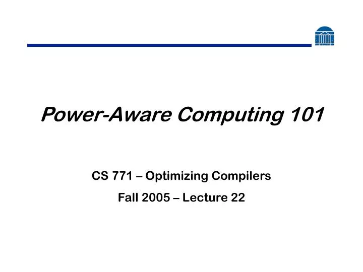 power aware computing 101