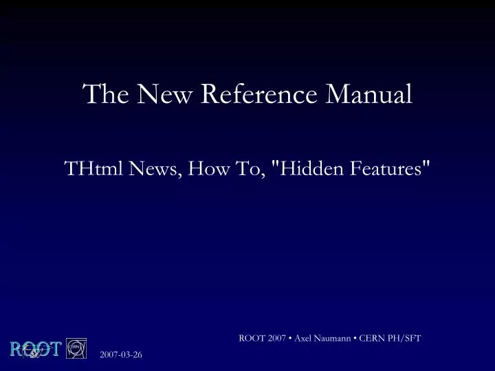 the new reference manual