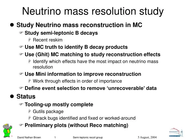 neutrino mass resolution study