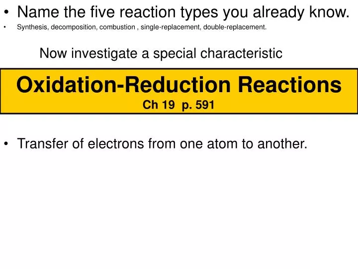 oxidation reduction reactions ch 19 p 591
