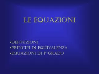 le equazioni
