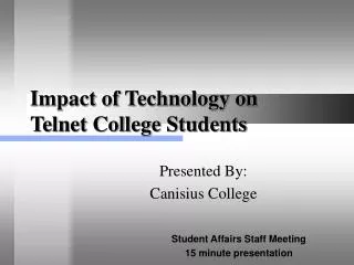 Impact of Technology on Telnet College Students
