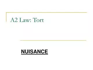A2 Law: Tort