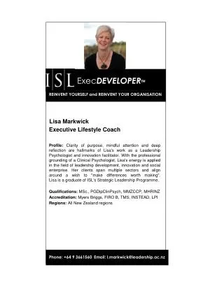 Lisa Markwick Executive Lifestyle Coach