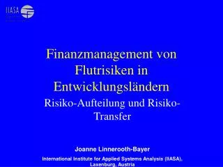 finanzmanagement von flutrisiken in entwicklungsl ndern