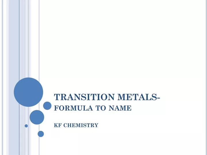 transition metals formula to name