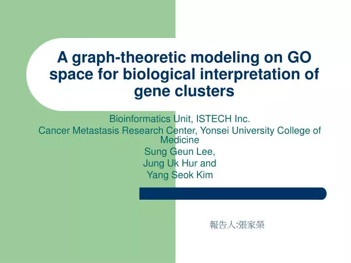 a graph theoretic modeling on go space for biological interpretation of gene clusters