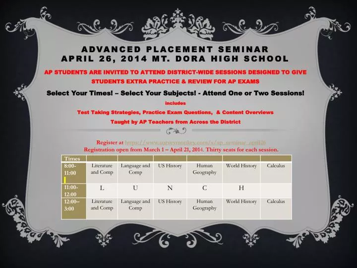 advanced placement seminar april 26 2014 mt dora high school