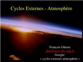 cycles externes atmosph re