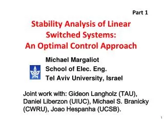 Stability Analysis of Linear Switched Systems: An Optimal Control Approach
