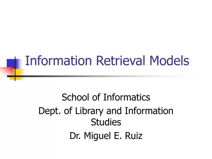 information retrieval models