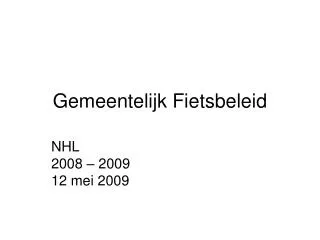 gemeentelijk fietsbeleid