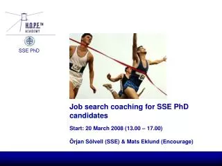 Job search coaching for SSE PhD candidates