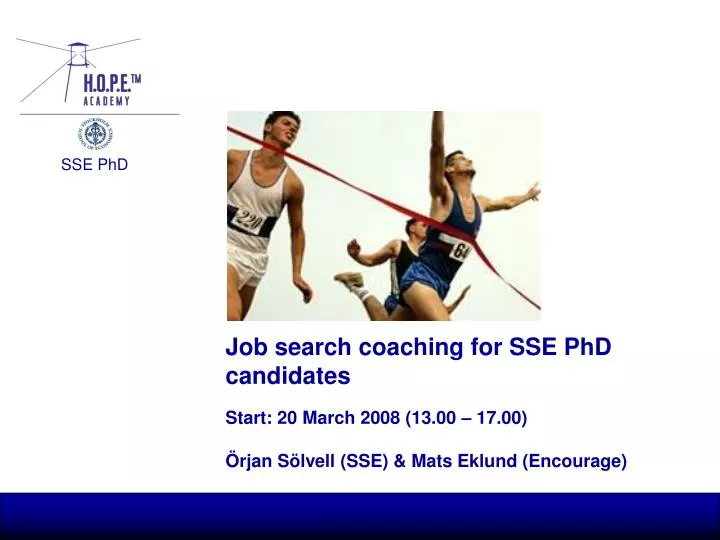 job search coaching for sse phd candidates