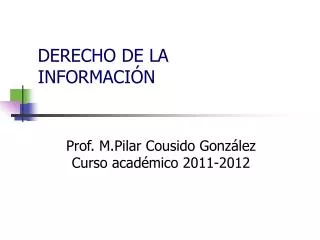 derecho de la informaci n