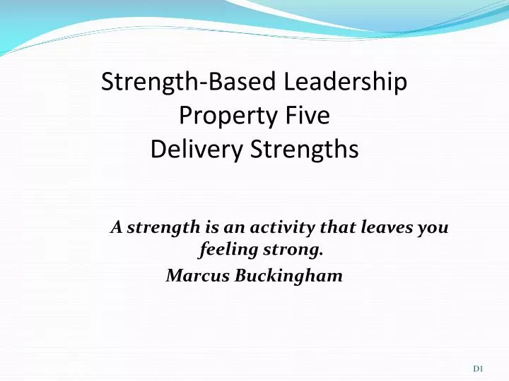 strength based leadership property five delivery strengths