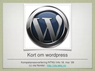 kort om wordpress