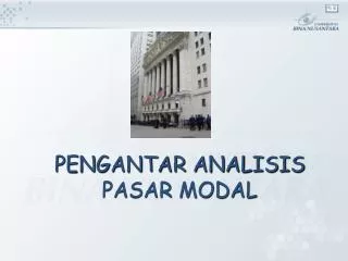 pengantar analisis pasar modal