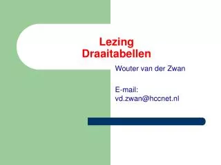 lezing draaitabellen