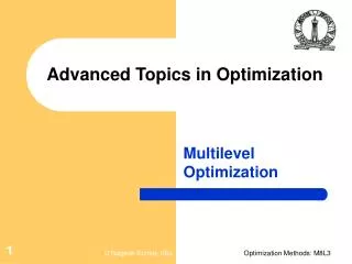 Advanced Topics in Optimization