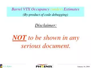 Barrel VTX Occupancy (under) Estimates (By-product of code debugging)