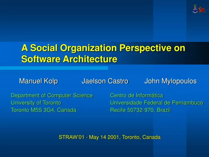 a social organization perspective on software architecture