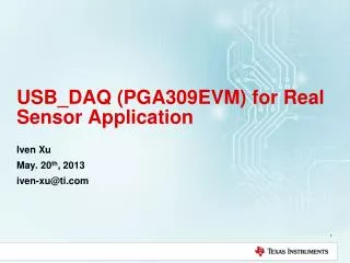 USB_DAQ (PGA309EVM) for Real Sensor Application