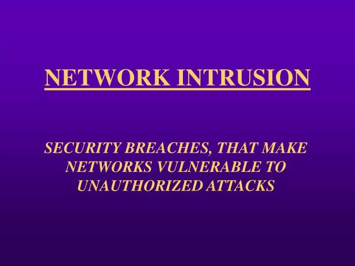 network intrusion