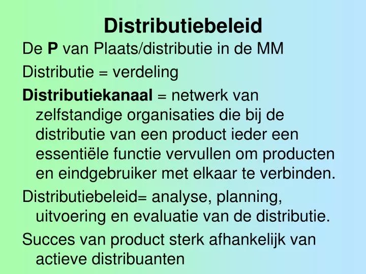 distributiebeleid