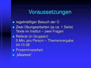 voraussetzungen
