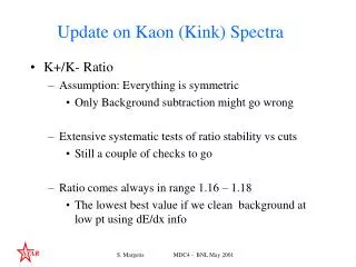Update on Kaon (Kink) Spectra