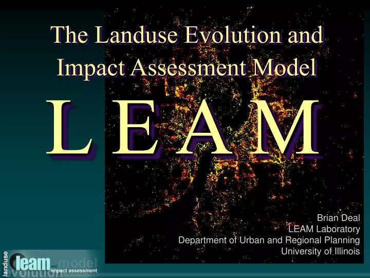 brian deal leam laboratory department of urban and regional planning university of illinois